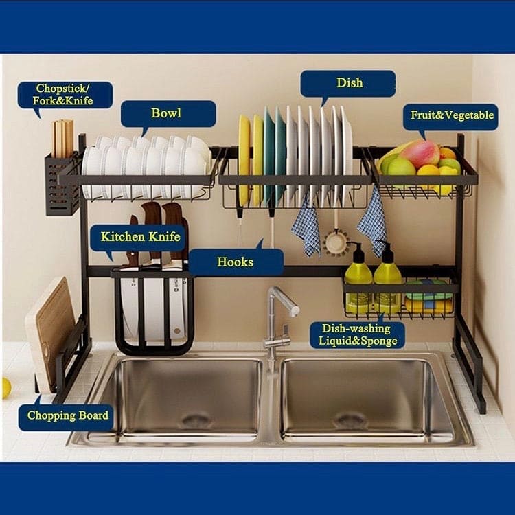 Kitchen Shelf Organizer, Dish Drying Rack, Stainless Steel Sink Drain Rack, Dishes Cutlery Dry Rack, Multifunction Metal Utensils Holder, Sink Storage Sponge Drain Rack, Telescopic Drain Rack, Double Layer Dish Organizer, Over Sink Rack Kitchen Shelf Organizer, Dish Drying Rack, Stainless Steel Sink Drain Rack, Dishes Cutlery Dry Rack, Multifunction Metal Utensils Holder, Sink Storage Sponge Drain Rack, Telescopic Drain Rack, Double Layer Dish Organizer, Over Sink Rack